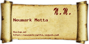 Neumark Metta névjegykártya